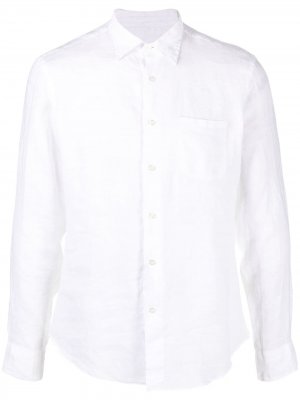 Рубашка с жатым эффектом и нагрудным карманом PENINSULA SWIMWEAR. Цвет: белый
