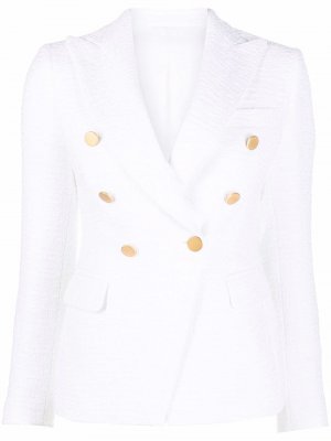 Double-breasted fitted blazer Tagliatore. Цвет: белый