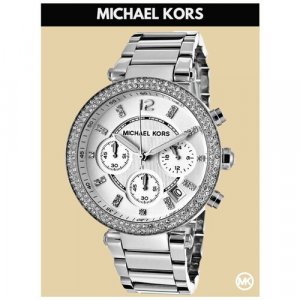 Наручные часы Parker M5353K, серебряный, белый MICHAEL KORS. Цвет: серебристый/белый