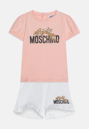 Футболка с принтом BABY SET MOSCHINO, цвет sugar rose/white Moschino