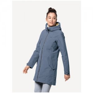 Пальто ROCKY POINT PARKA, жен., цвет frost blue, размер S Jack Wolfskin. Цвет: серый/голубой