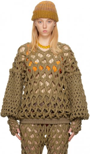 Коренастый вязаный свитер цвета хаки Isa Boulder