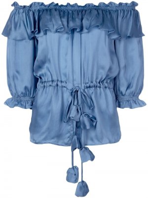 Блузка со сборками Carolina K. Цвет: синий
