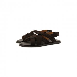 Замшевые сандалии Giorgio Armani. Цвет: коричневый