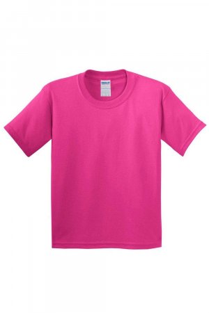 Молодежная футболка из плотного хлопка , розовый Gildan