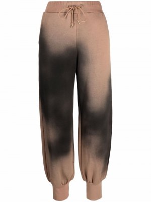 Хлопковые спортивные штаны с принтом тай-дай Roberto Cavalli. Цвет: оранжевый
