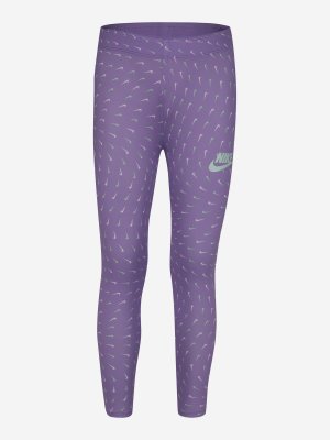 Легинсы для девочек Sport Essentials Aop, Фиолетовый, размер 104 Nike. Цвет: фиолетовый