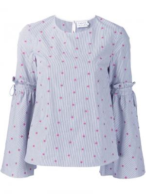 Блузка с цветочной вышивкой Tanya Taylor. Цвет: синий