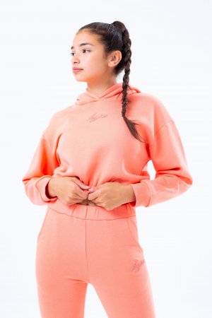 Укороченный пуловер с капюшоном и эластичной талией , розовый Hype