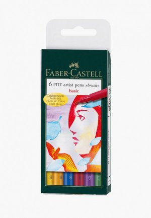 Набор для творчества Faber-Castell Pitt Artist Pen Brush Basic, капиллярные, ассорти, 6 шт.. Цвет: разноцветный