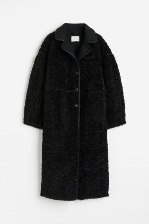 Пальто Teddy Fleece, черный H&M