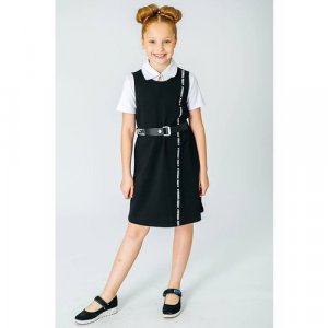 Школьное платье Deloras, комплект, размер 164, черный DELORAS. Цвет: синий