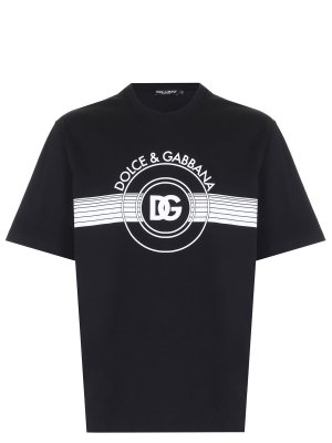 Футболка хлопковая DOLCE & GABBANA. Цвет: черный