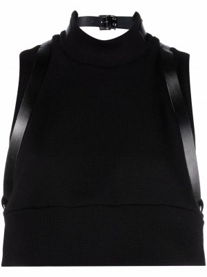 Mock-neck leather-straps tank top Comme Des Garçons Noir Kei Ninomiya. Цвет: черный