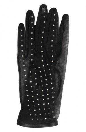 Перчатки с отделкой стразами Gucci. Цвет: чёрный