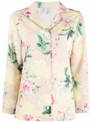 Floral-print pajama-style shirt Maison Lejaby. Цвет: бежевый