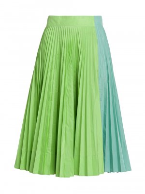 Плиссированная двухцветная юбка-миди , зеленый Plan C