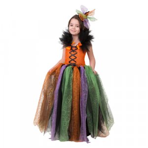 Карнавальный костюм «Ведьмочка», сделай сам, корсет, ленты, брошки, аксессуары Jeanees. Цвет: разноцветный/микс