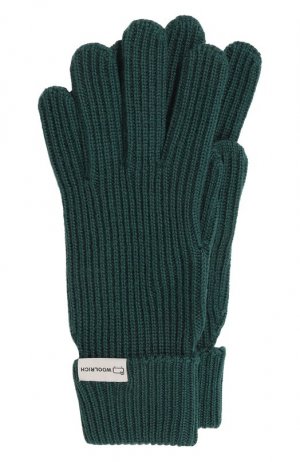 Шерстяные перчатки Woolrich. Цвет: зелёный