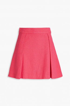 Плиссированная мини-юбка из твида в горошек , розовый Moschino