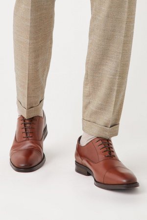 Светло-коричневые кожаные оксфорды с носком , коричневый Burton