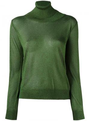 Metallic turtleneck knit blouse Denia D'enia. Цвет: зелёный