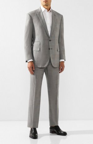 Шерстяной костюм Ralph Lauren. Цвет: серый
