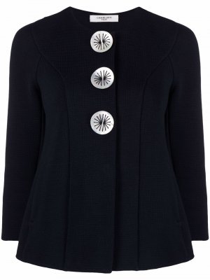 Oversize-button cotton jacket Charlott. Цвет: синий