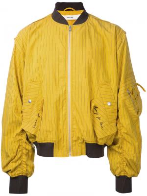 Полосатая куртка-бомбер Damir Doma. Цвет: жёлтый и оранжевый