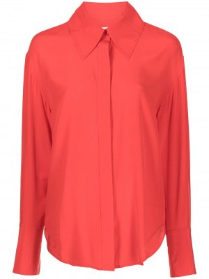 Шелковая блузка Melinelle Equipment. Цвет: оранжевый