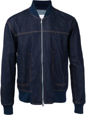 Джинсовая куртка-бомбер Cerruti 1881. Цвет: синий