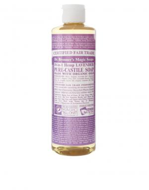Органическое кастильское жидкое мыло с экстрактом лаванды Dr. Bronner. Цвет: лаванда