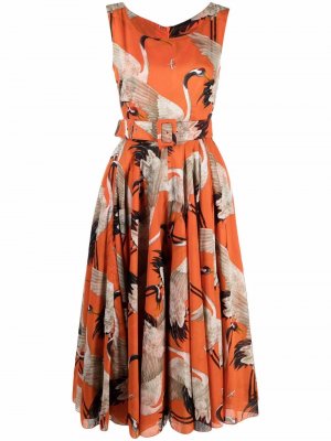 Платье Aster с принтом Samantha Sung. Цвет: оранжевый