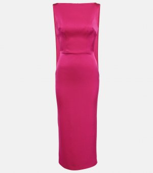 Платье миди из драпированного атласного крепа , розовый Alex Perry