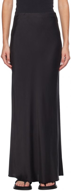 Черная юбка-макси с косой окантовкой St. Agni