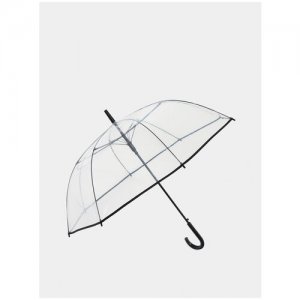 Зонт-трость , полуавтомат, купол 92 см, 8 спиц, прозрачный, черный Style. Цвет: бесцветный/черный