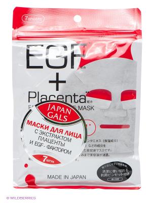 Маска с плацентой и EGF фактором Facial Essence Mask 7 шт Japan Gals. Цвет: белый, красный