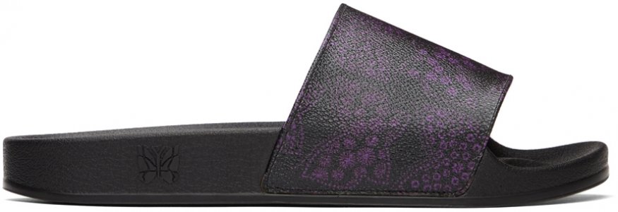 Черно-фиолетовые сандалии для душа Papillion NEEDLES