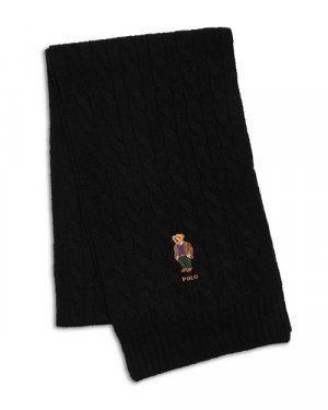Классический шарф с медвежонком , цвет Black Polo Ralph Lauren