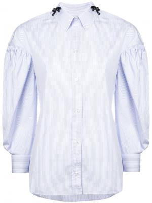 Рубашка в полоску с объемными рукавами Simone Rocha. Цвет: синий