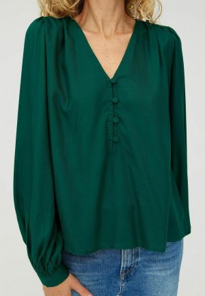Блузка с глубоким вырезом, зеленый mbyM