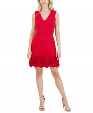 Платье-футляр с оборками на подоле , красный Donna Ricco
