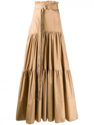 Ярусная юбка макси Estella Maria Lucia Hohan. Цвет: коричневый