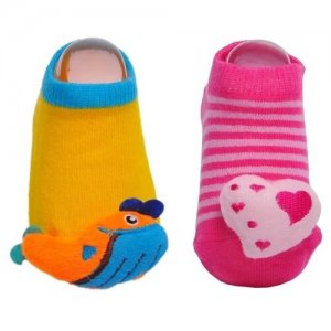 Носки детские с игрушкой 2 пары 101718компл/1820/4, размер 18-20 Lansa. Цвет: желтый/розовый
