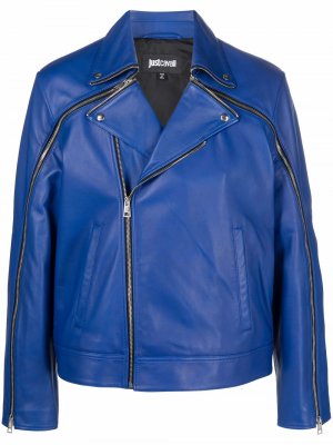 Байкерская куртка с молниями на рукавах Just Cavalli. Цвет: синий