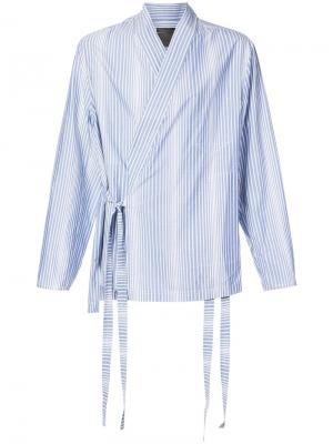 Полосатая куртка-рубашка в стиле кимоно Siki Im. Цвет: синий