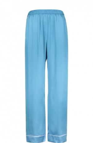 Шелковые брюки в пижамном стиле Dolce & Gabbana. Цвет: голубой