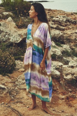 Платье-туника с завязкой Zara, разноцветный ZARA
