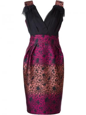 Платье с абстрактным принтом без рукавов Matthew Williamson. Цвет: розовый и фиолетовый