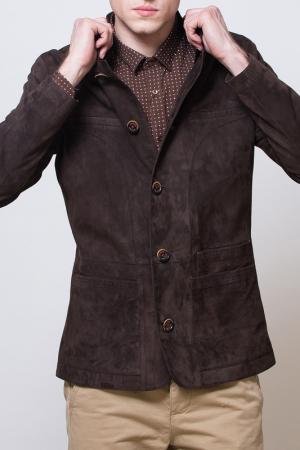 Куртка из замши ALFREDO GALLIANO. Цвет: коричневый